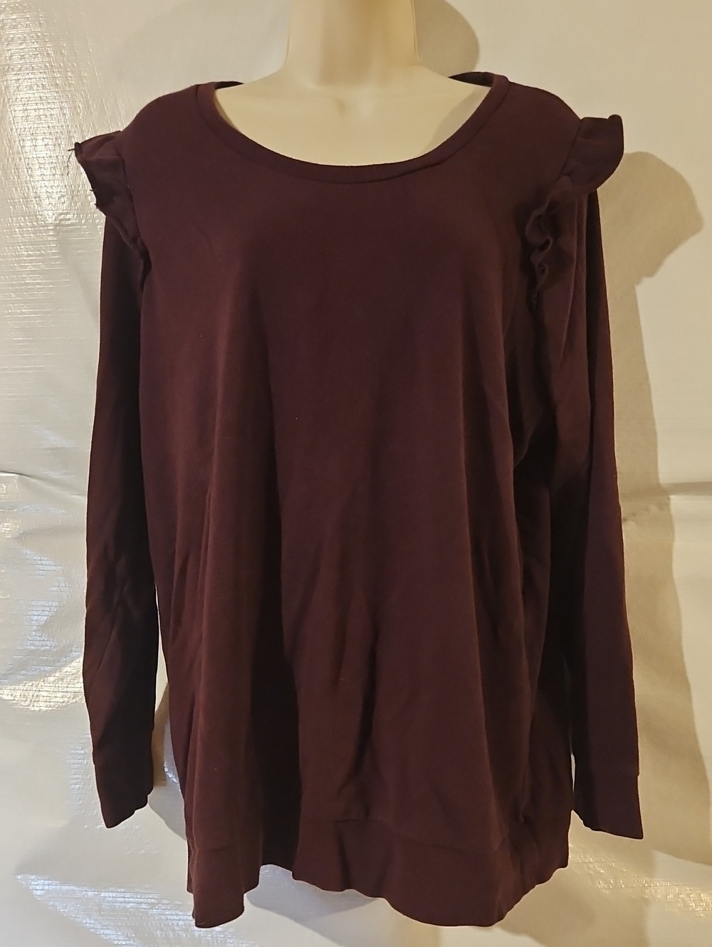 Torrid Long Sleeve Ruffle Shoulder Top